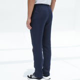 NAVY LINEN SPLIT TROUSERS