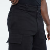 BLACK DENIM SHORTS