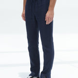 NAVY LINEN SPLIT TROUSERS